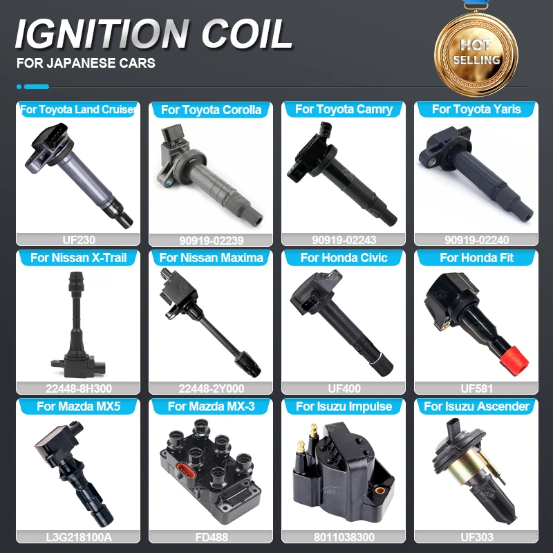 Manufacturer Auto Parts Ignition Coil for Toyota Corolla Honda Mitsubishi Suzuki Nissan Mazda Japanese Car